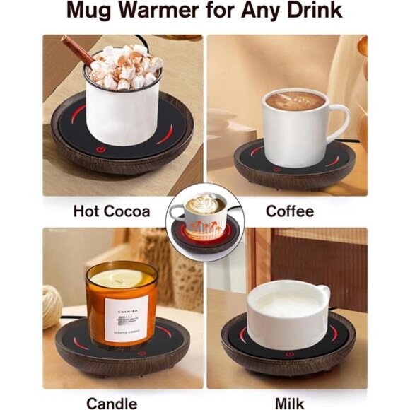 Candle Mug Warmer, Gravity-Induction Coffee Mug Warmer for Desk with 2 Temp Set - Picture 6 of 7